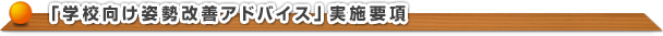 学校向け姿勢改善アドバイス実施概要