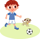 サッカーをする子供