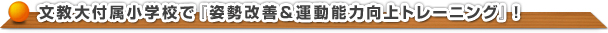 文教大付属小学校『姿勢改善＆運動能力向上トレーニング』！