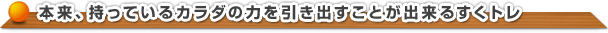 本来、持っているカラダの力を引き出すことが出来るすくトレ