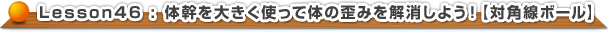 体幹を大きく使って体の歪みを解消しよう！【対角線ボール】