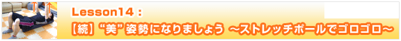 Lesson14【続“美”姿勢になりましょう～ストレッチポールでゴロゴロ～】