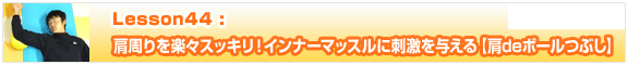 Lesson44　肩周りを楽々スッキリ！インナーマッスルに刺激を与える【肩deボールつぶし】