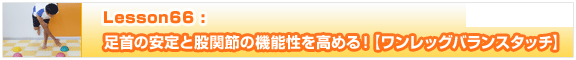 Lesson66　足首の安定と股関節の機能性を高める！【ワンレッグバランスタッチ】