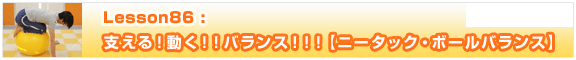 Lesson86　支える！動く！！バランス！！！【ニータック・ボールバランス】